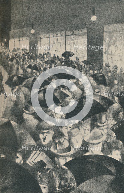 'Wet Evening, Oxford Street', 1919. Artist: CRW Nevinson.