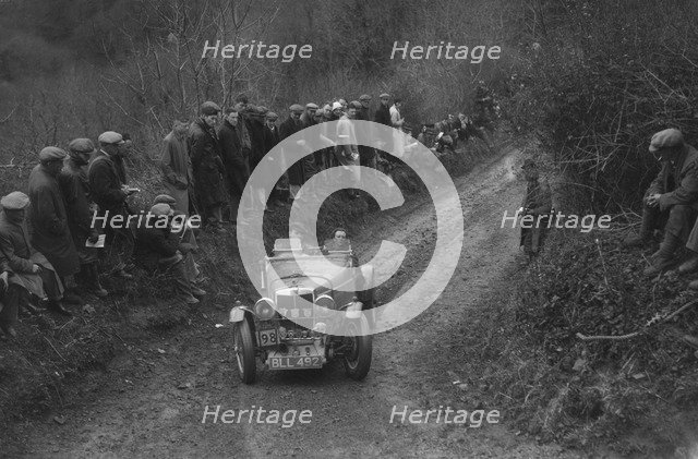 MG NA Magnette of N Lloyd competing in the MCC Lands End Trial, 1935. Artist: Bill Brunell.