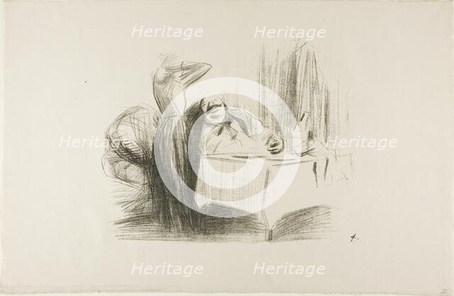 Private Dining Room Scene (horizontal plate), c. 1905. Creator: Jean Louis Forain.