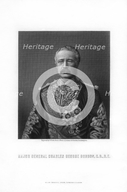 Charles George Gordon, British soldier and administrator, (1893).Artist: G Cook