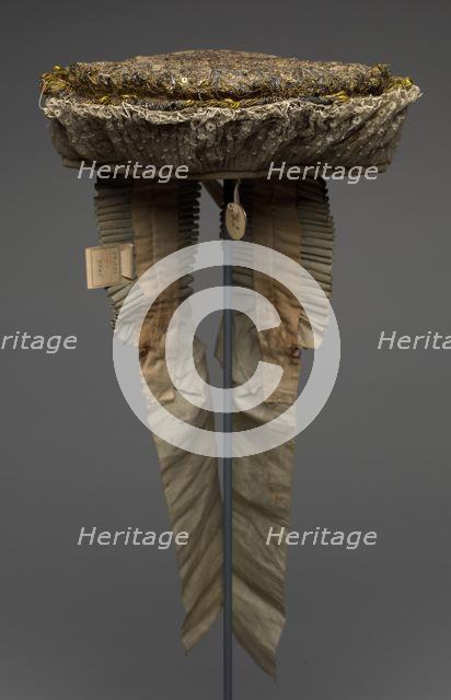 Embroidered Headdress (Called "Triesische"), 1700s. Creator: Unknown.