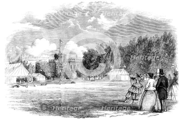 Meeting of the Worcestershire Archery Society in the Grounds of Lea Castle, Wolverley..., 1858. Creator: Unknown.