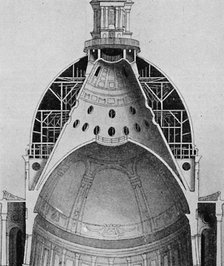 'A sectional drawing of Sir Christopher Wren's great dome', c1934. Artist: Unknown.
