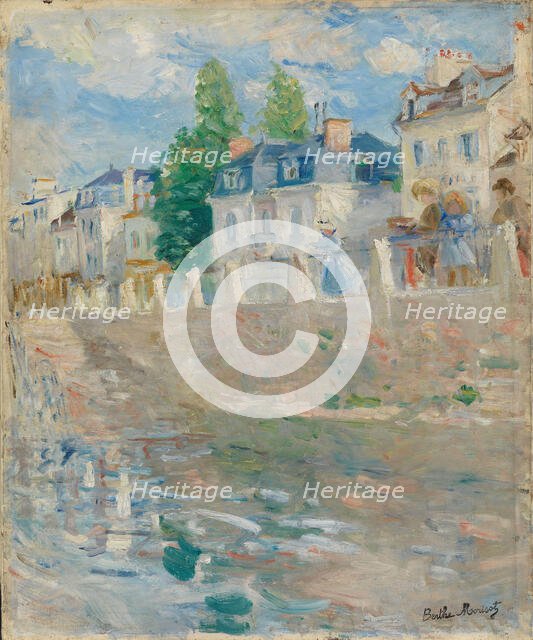 On the Banks of the Seine at Bougival, 1883. Creator: Morisot, Berthe (1841-1895).