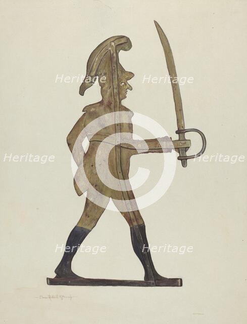 Weather Vane - Count Casimir Pulaski, c. 1940. Creator: Elmer K Kottcamp.