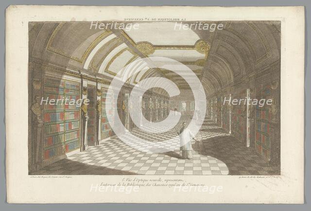 View of the library of the Sainte-Geneviève abbey in Paris, 1735-1805. Creator: Unknown.