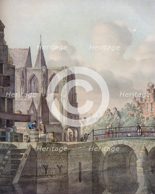 'Continental River Scene with Bridge and Church', c18th century. Artist: Johannes Huibert Prins.