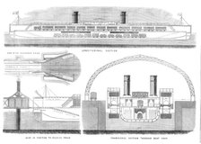 The Channel Railway Ferry: sections of the proposed steam-boat, 1870. Creator: Unknown.