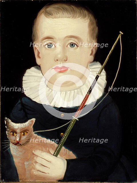 Boy with Cat and Whip, c1845. Creator: Unknown.