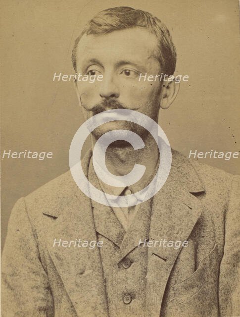 Pernin. François. 34 ans, né le 11/1/60 au Creuzot (Saône-et-Loire). Forgeron. Anarchiste...., 1894. Creator: Alphonse Bertillon.
