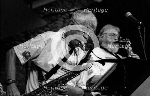 Bill Perkins and Bud Shank, Brecon Jazz Festival, Brecon, Powys, Wales, August 2000.  Artist: Brian O'Connor.