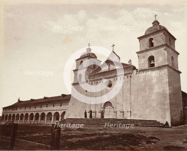 Old Mission Church, Santa Barbara, 1876, printed ca. 1876. Creator: Carleton Emmons Watkins.