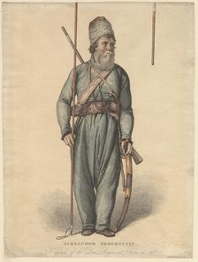 Alexander Zemlyanukhin, cossack of the Don Regiment, ca 1813. Artist: Anonymous  