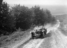 1934 Talbot 105 2970 cc competing in a Talbot CC trial. Artist: Bill Brunell.