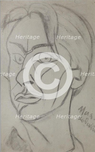 Poet Vladimir Mayakovsky (1893-1930), 1913. Creator: Kulbin, Nikolai Ivanovich (1868-1917).