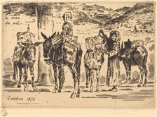 Feuilles d'Anes du Midi (Sheet of Donkeys from the South), 1873. Creator: Felix Hilaire Buhot.