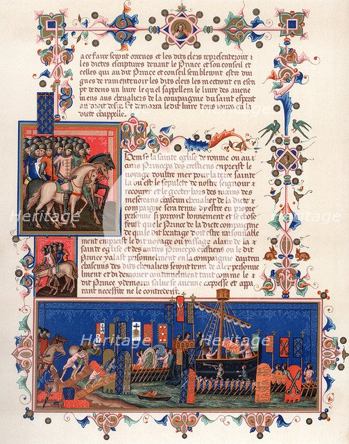 Crusaders embarking for the Holy Land, 15th century. Artist: Unknown