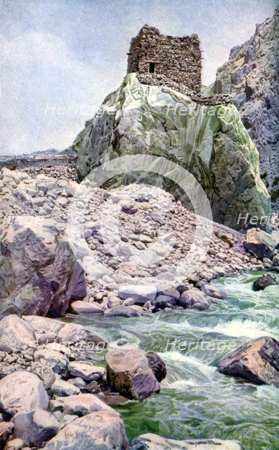 Rock fortress, Afghan border, c1924. Artist: Unknown