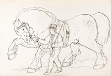 A Groom With His Horse, 1825-1839. Creator: James Howe.