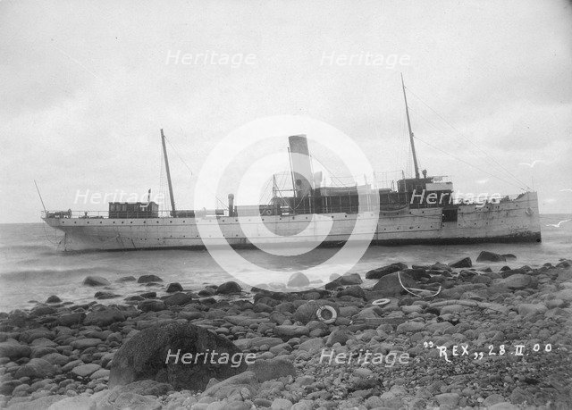 The mail Steamer 'Rex', wrecked near Lohme, on the north coast of Rügen, Germany, 1900. Artist: Otto Ohm