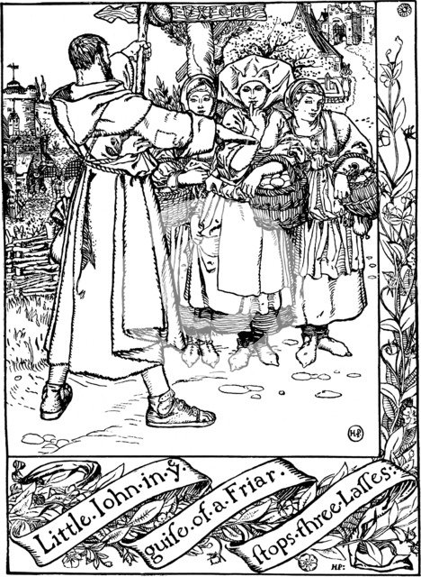 Illustration from the book The Merry Adventures of Robin Hood, by Howard Pyle, 1883.  Artist: Howard Pyle