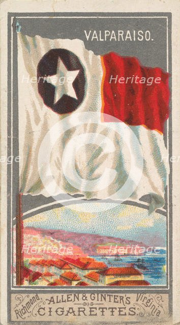 Valparaiso, from the City Flags series (N6) for Allen & Ginter Cigarettes Brands, 1887. Creator: Allen & Ginter.