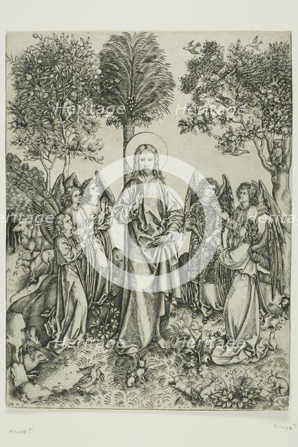 Christ in the Desert with Six Angels, c. 1490. Creator: Master of the Catherine wheel.
