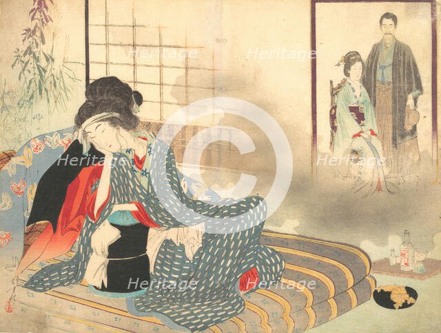 Surgical Ward' (Gekashitsu) from Bugei Kurabu (Literary Club), ca. 1906., ca. 1906. Creator: Mizuno Toshikata.