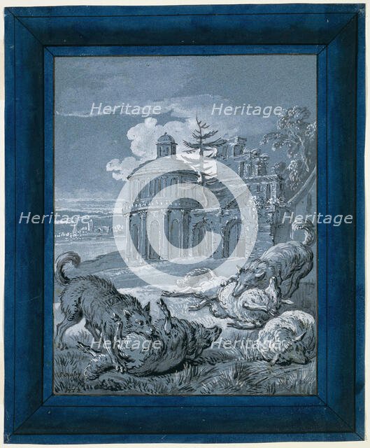 Wolves Attacking Sheep ("Rein de Trop II"), 1732. Creator: Jean-Baptiste Oudry.