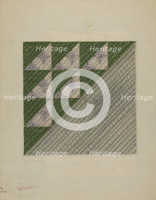 Quilt Block, 1935/1942. Creator: Ada Barnes.