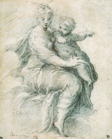'Madonna and Child on the Clouds', c1525.  Artist: Parmigianino    