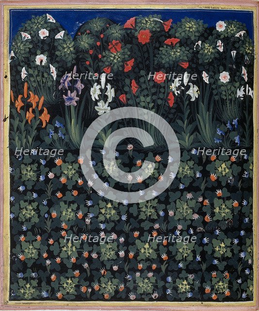 Garden (From Regia Carmina by Convenevole da Prato). Artist: Pacino di Buonaguida (active 1302-1343)