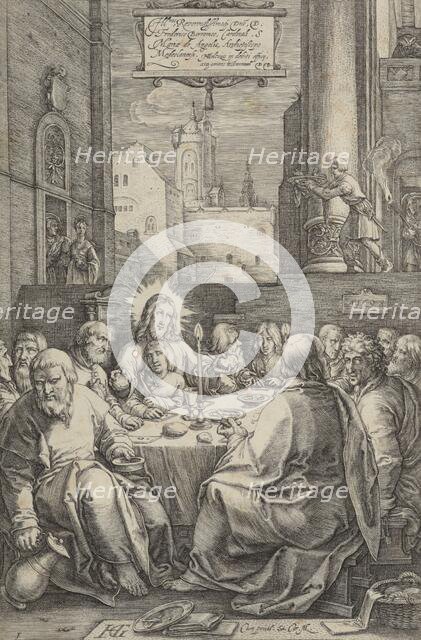 The Last Supper, plate 1 from The Passion of Christ, 1598. Creator: Hendrik Goltzius.