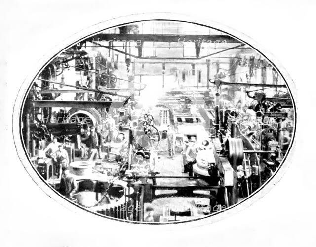 The making of the engines that drive cotton-mills: one of the machine-shops, 1909. Creator: Unknown.
