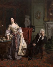 Alexander Pope declared his love to Lady Mary Wortley Montagu, 1852. Artist: Frith, William Powell (1819-1909)