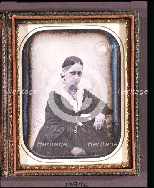 Portrait of an unidentified woman with two parts in her hair, 1845. Creator: Unknown.