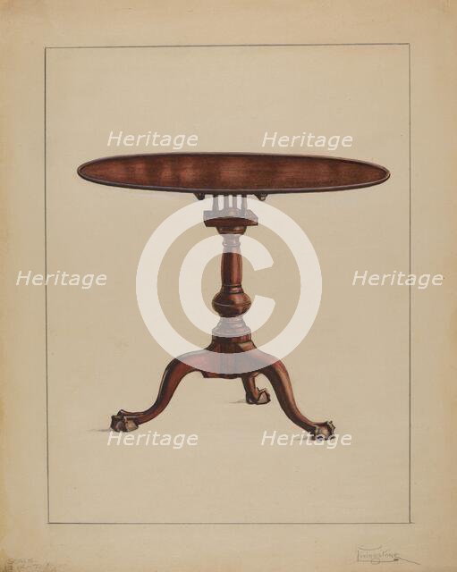 Tilt-top Table, c. 1936. Creator: Rolland Livingstone.