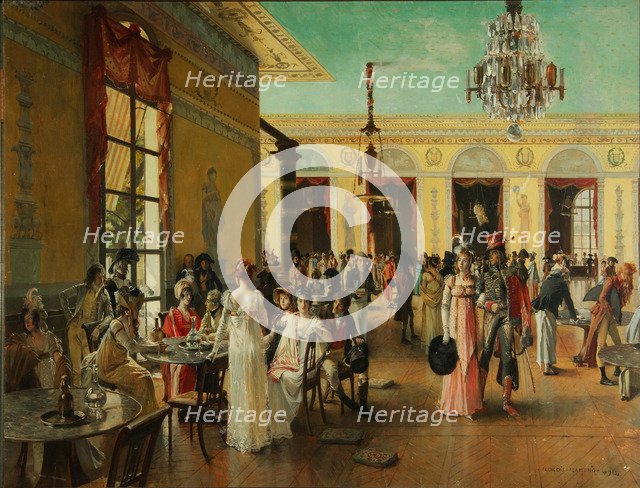 Café Frascati (A Scene From Napoleon's Time=, 1893. Artist: Flameng, François (1856-1923)