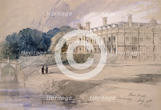 'Clare Hall, Cambridge', 1846.  Artist: Sir John Gilbert
