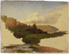 Landscape from Leppalahti in Kuru; Unfinished, 1857. Creator: Werner Holmberg.