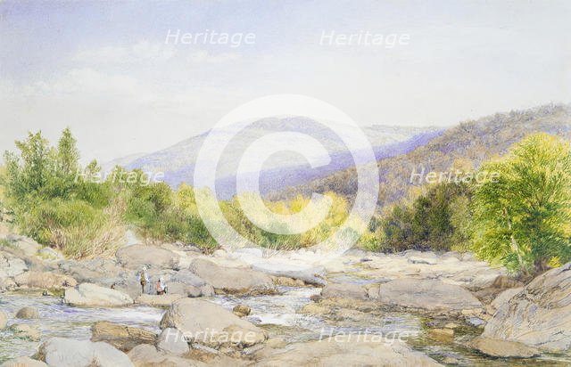 Landscape: View on Catskill Creek, 1867. Creator: John William Hill.
