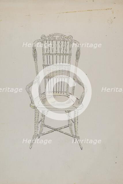 Chinese Cane Chair, c. 1936. Creator: Sebastian Simonet.