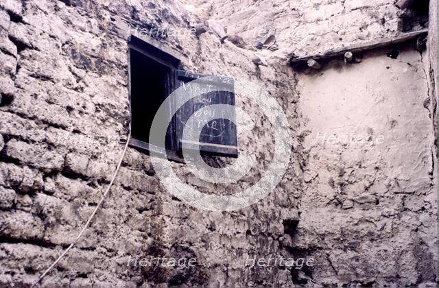 Wooden shutter, Ladakh, India, 1988. Creator: Amanda Waite.