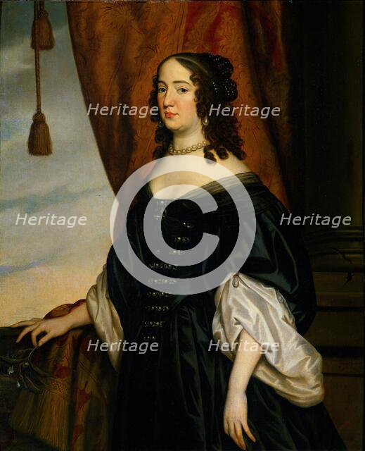 Portrait of Amalia van Solms (1602-75), 1650. Creator: Workshop of Gerard van Honthorst.