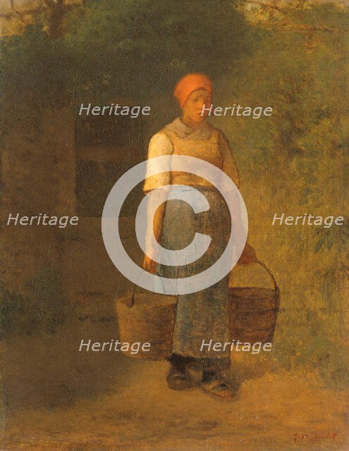 Girl carrying Water, c.1855-1860. Creator: Jean Francois Millet.