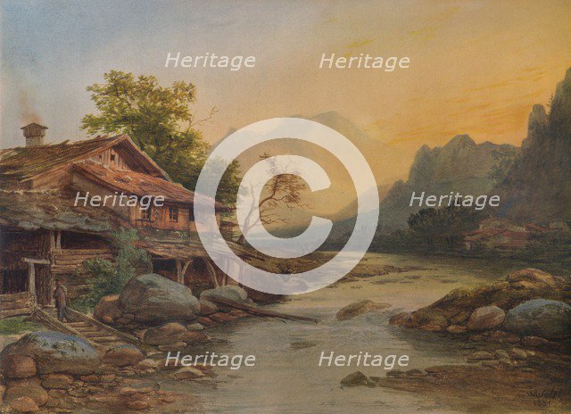 'Swiss Mountain Village', 1831, (1938). Artist: Louis Etienne Watelet.