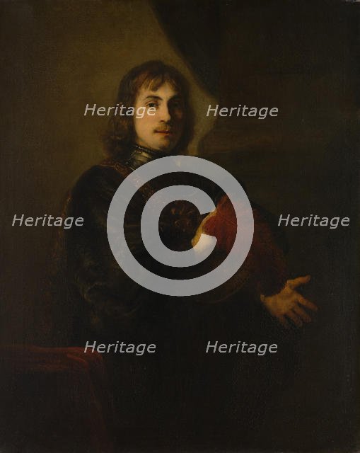 Portrait of a Man with a Breastplate and Plumed Hat. Creator: Style of Rembrandt (Dutch, mid- to late 1640s).