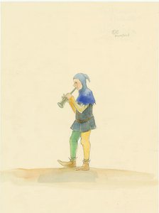Medieval minstrel, 2004. Creator: Judith Dobie.
