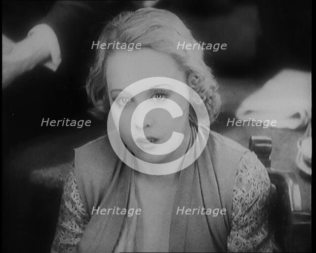 Scene from the Alfred Hitchcock Film 'Blackmail'. The Female Actor Anny Ondra Looking Shocked, 1929. Creator: British Pathe Ltd.
