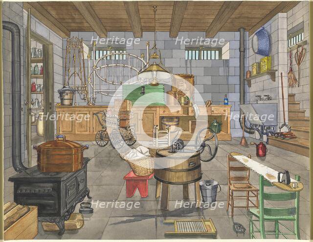 Basement of Urban House, 1910, c. 1947. Creator: Perkins Harnly.